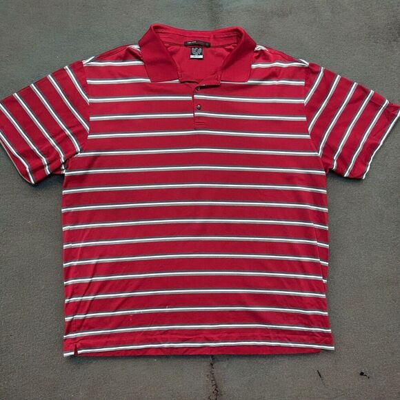 Nike Tiger Woods Big & Tall Performance Golf Red Striped Polo Shirt Men's XXL - Picture 1 of 9